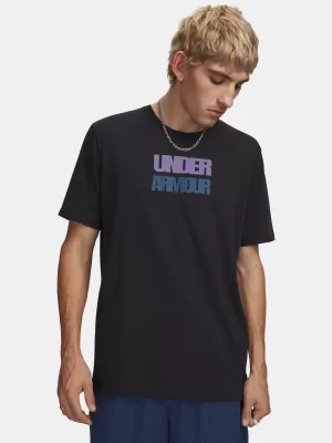 Pánské triko UNDER ARMOUR M BLOCK LOGO SS 6009250-001 ČERNÁ