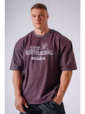 Pánské trička NEBBIA OLYMPIA HEAVYWEIGHT COTTON 941 BORDO