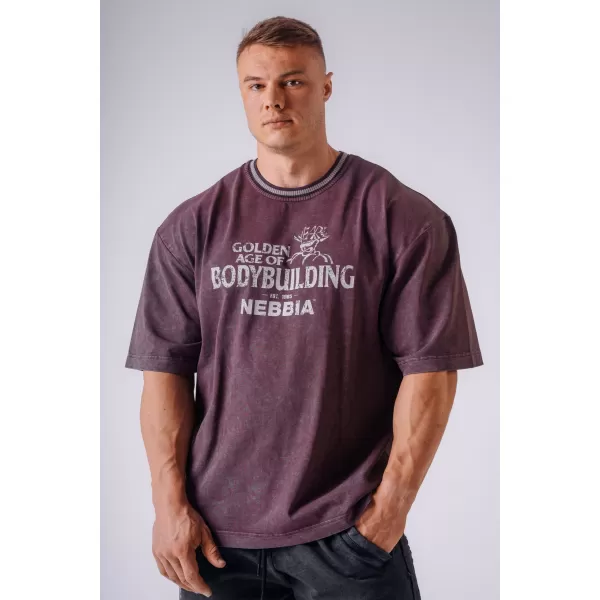 Pánské trička NEBBIA OLYMPIA HEAVYWEIGHT COTTON 941 BORDO 