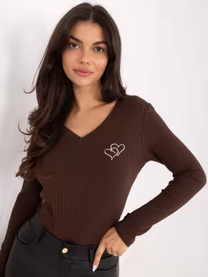 Dámská halenka RUE PARIS RV-BZ-A1055.29P DARK BROWN