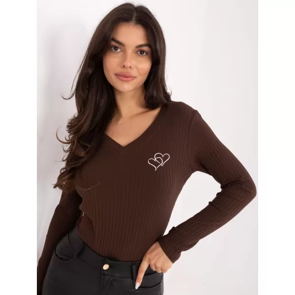  Dámská halenka RUE PARIS RV-BZ-A1055.29P DARK BROWN 