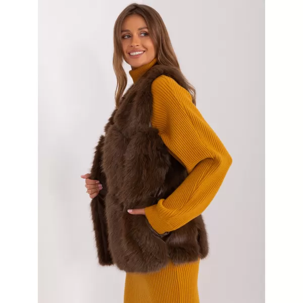  Dámská vesta WOOL FASHION ITALIA AT-KZ-2375.00P DARK BROWN 