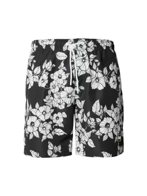 Pánské koupací kraťasy URBAN CLASSICS TB2679 BLACK FLOWERS