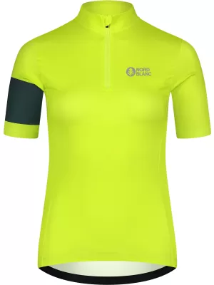 Dámský cyklo dres NORDBLANC ENTHUSIAST NBSLF8084 SVÍTIVĚ ZELENÁ