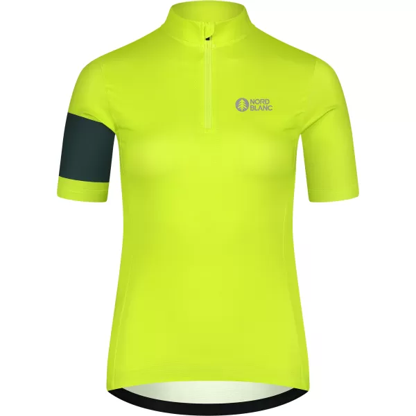  Dámský cyklo dres NORDBLANC ENTHUSIAST NBSLF8084 SVÍTIVĚ ZELENÁ 