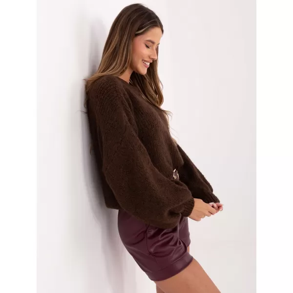 Dámský svetr ITALY MODA MI-SW-1909.21 DARK BROWN 