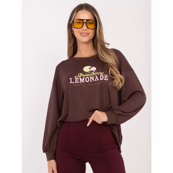  Dámská mikina RUE PARIS RV-BL-A1218.11P DARK BROWN 