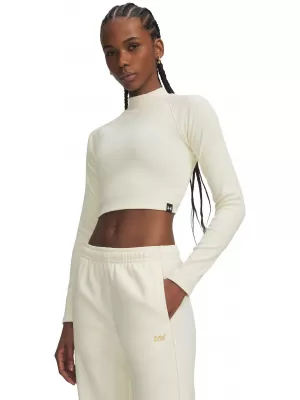 Dámské triko UNDER ARMOUR UA RIV RIB MOCK LS 6014795-513 BÍLÁ