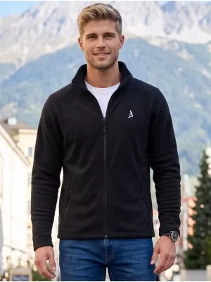 Pánská fleece mikina ALTISPORT ALM002852 ČERNOSTŘÍBRNÁ