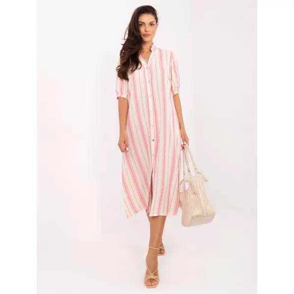  Dámské šaty OCH BELLA TW-SK-BI-2451.84 WHITE-PINK 