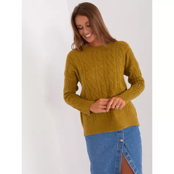  Dámský svetr WOOL FASHION ITALIA AT-SW-2335-1.68P OLIVE 