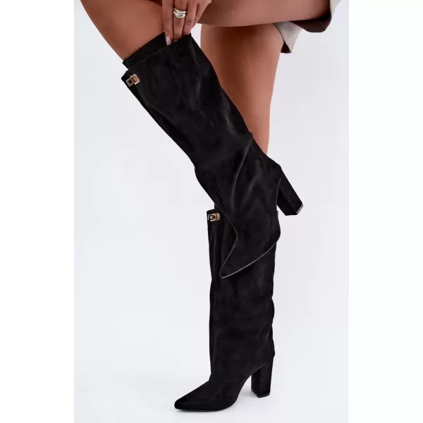  Dámské kozačky BOTO 2912A-1 BLACK SUEDE 