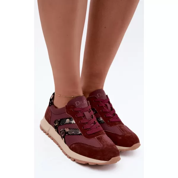 Dámské tenisky D&A GR62-6015 BURGUNDY 