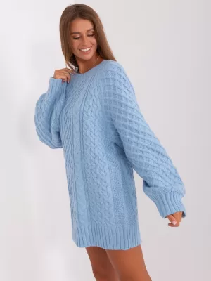 Dámský svetr WOOL FASHION ITALIA AT-SW-2367-2.64P LIGHT BLUE