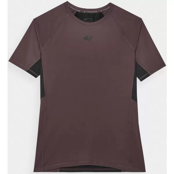  Pánské triko 4F 4FWAW25TTSHM2402 DARK BROWN 