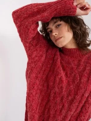 Dámský svetr WOOL FASHION ITALIA AT-SW-2363-2.04P DARK RED