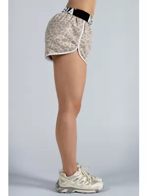 Tréninkové šortky s leopardím vzorem NEBBIA PRIMAL 855 CREAM LEOPARD
