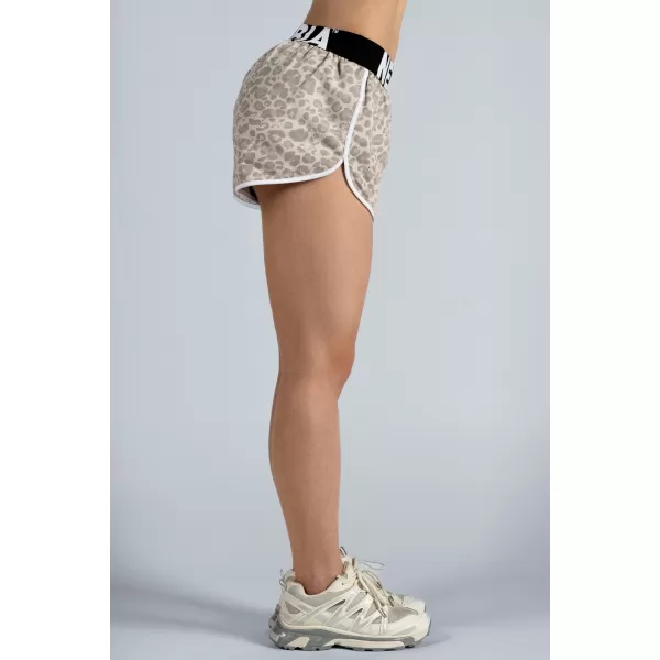  Tréninkové šortky s leopardím vzorem NEBBIA PRIMAL 855 CREAM LEOPARD 