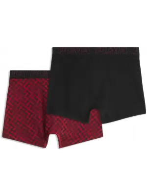 Pánské boxerky PUMA MEN GRAPHICAL PRINT BOXERS 2P 94780402 RED COMBO