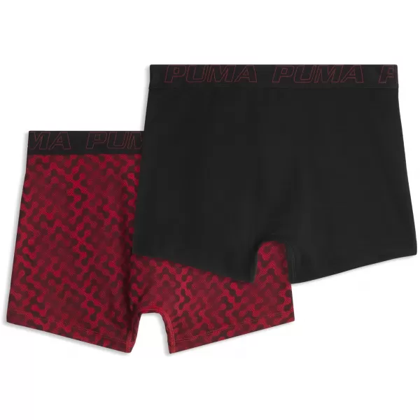  Pánské boxerky PUMA MEN GRAPHICAL PRINT BOXERS 2P 94780402 RED COMBO 