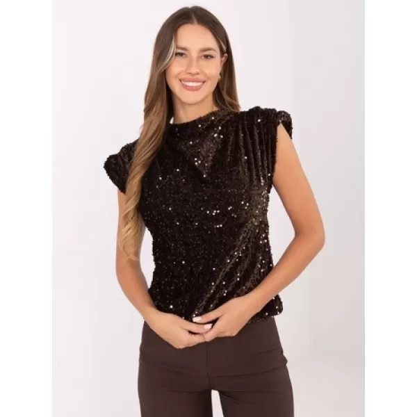  Dámská halenka ITALY MODA IT-BZ-20052.96 DARK BROWN 