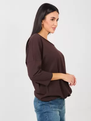 Dámské triko RUE PARIS RV-BZ-A1091.16 DARK BROWN