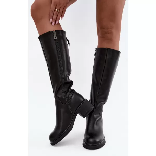  Dámské kozačky VINCEZA 67056 LEATHER BLACK 
