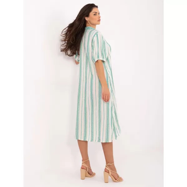  Dámské šaty OCH BELLA TW-SK-BI-2451.84 WHITE-GREEN 