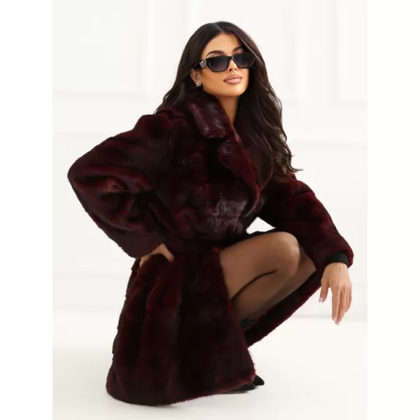  Dámský kabát FACTORY PRICE MBM-PL-25-32.98P BURGUNDY 