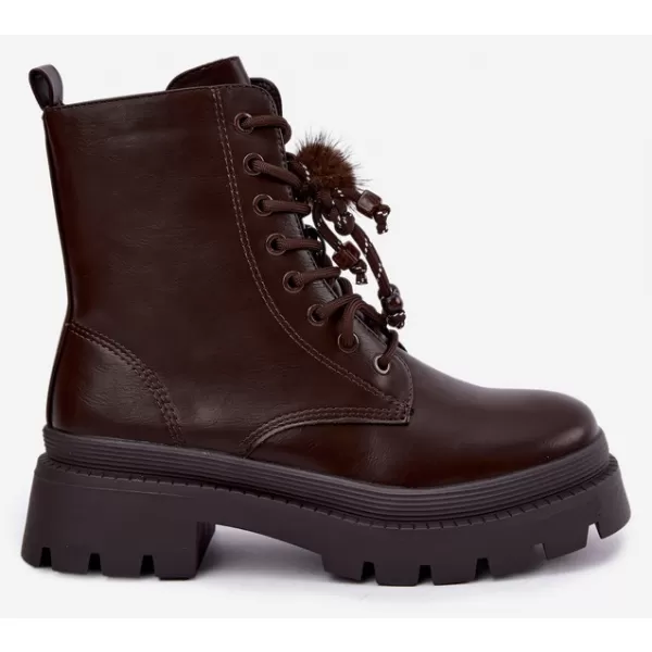  Dámské kotníkové boty BOTO QH7838 CHOCOLATE 