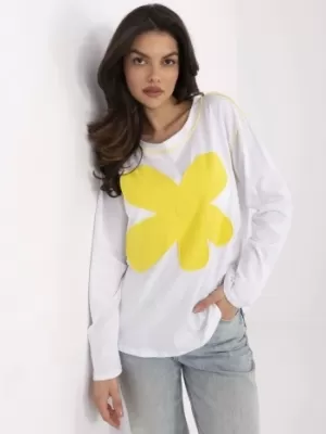 Dámská halenka ITALY MODA MI-BZ-M6169.03 WHITE-YELLOW