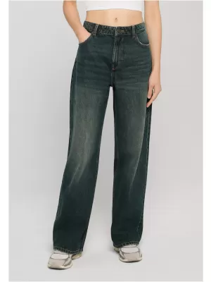 Dámské kalhoty URBAN CLASSICS TB8141 DEEP MID BLUE DIRTY WASHED