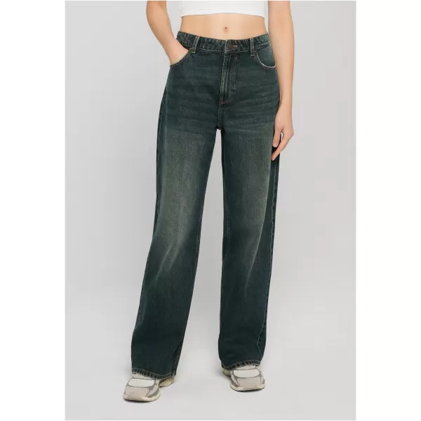  Dámské kalhoty URBAN CLASSICS TB8141 DEEP MID BLUE DIRTY WASHED 