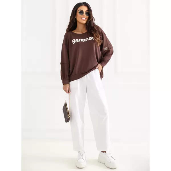  Dámská mikina RUE PARIS RV-BL-A1221.13 DARK BROWN 