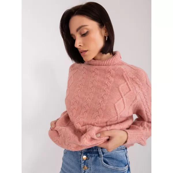  Dámský svetr WOOL FASHION ITALIA AT-SW-2355-2.19P DARK PINK 