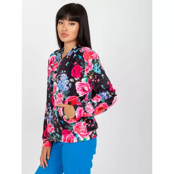  Dámská mikina RUE PARIS RV-BL-8116.86P BLACK AND PINK 