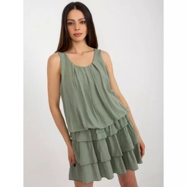  Dámské šaty OCH BELLA TW-SK-BI-8139.44 KHAKI 