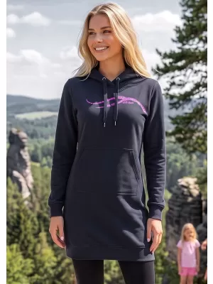 Dámská prodloužená mikina ALTISPORT ALW001419 NÁMOŘNÍ MODRÁ