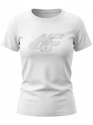 Dámské triko 4F 4FWMM00TTSHF3309 WHITE