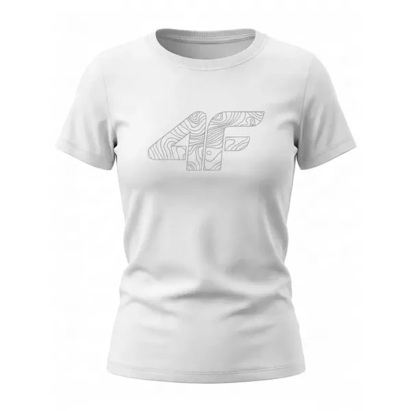  Dámské triko 4F 4FWMM00TTSHF3309 WHITE 