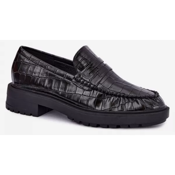  Dámské mokasíny BOTO D-243 BLACK EMBOSSED 