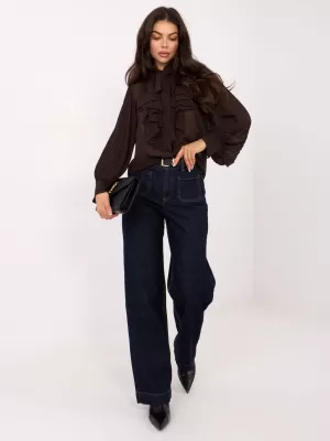 Dámská halenka ITALY MODA MI-KS-A2818.09 DARK BROWN