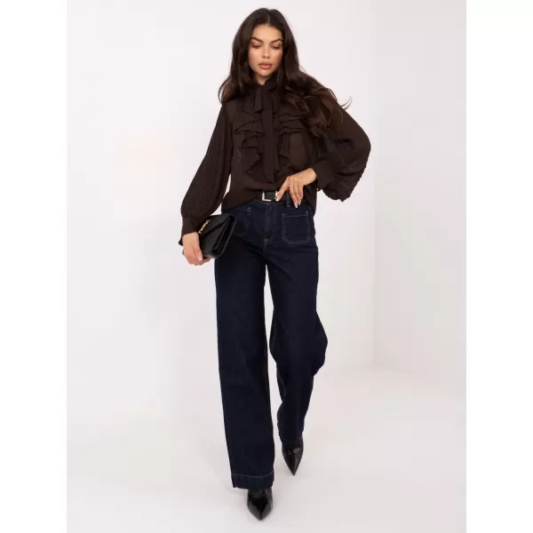  Dámská halenka ITALY MODA MI-KS-A2818.09 DARK BROWN 