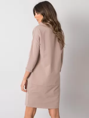 Dámské šaty RUE PARIS RV-SK-7325.26 DARK BEIGE