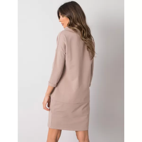  Dámské šaty RUE PARIS RV-SK-7325.26 DARK BEIGE 