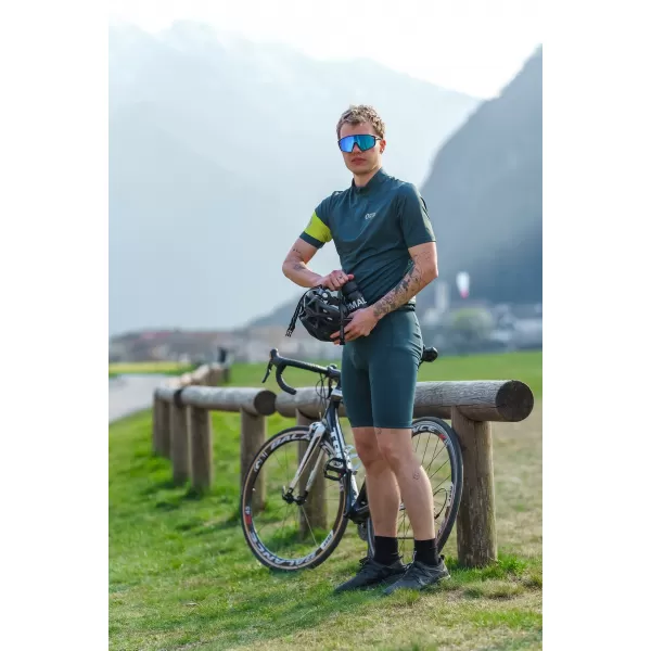  Pánský cyklo dres NORDBLANC CAMEL NBSMF8079 TMAVĚ ZELENÁ 