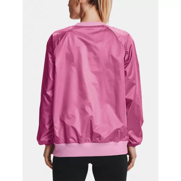  Dámská mikina UNDER ARMOUR RECOVER STORM WOVEN SHINE CREW 1364012-680 RŮŽOVÁ 