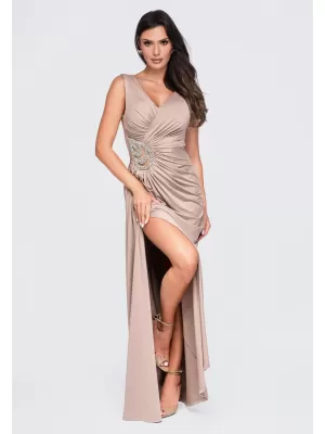 Dámské šaty LARICA LA-OM-DLR417 BEIGE