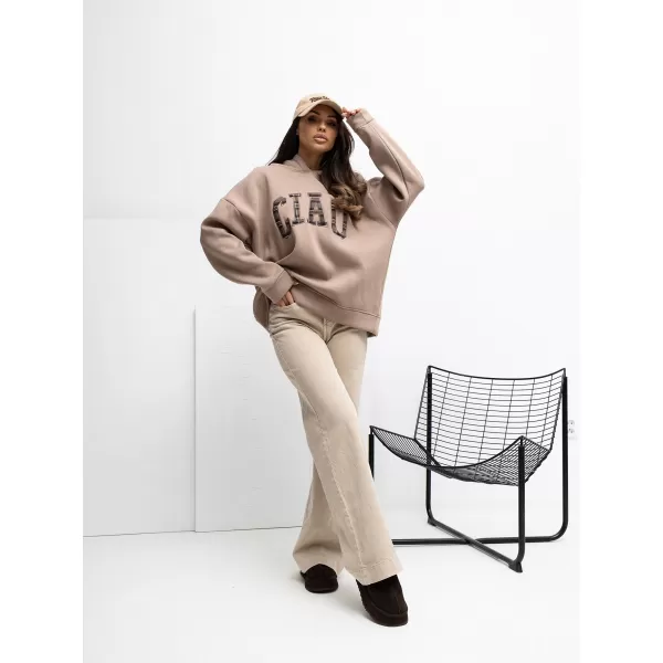  Dámská mikina RUE PARIS RV-BL-A1039.22 DARK BEIGE 