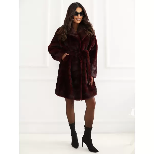  Dámský kabát FACTORY PRICE MBM-PL-25-32.98P BURGUNDY 